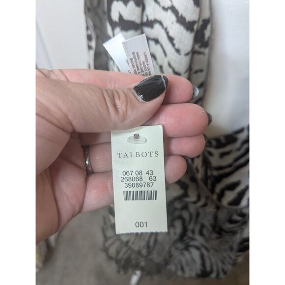 TALBOTS Zebra Animal Print Scarf One Size Viscose Cotton Blend - Picture 2 of 5